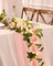 2 Pcs Flower Garland with 19.6 Ft Lights, 13.2 Ft Pink Floral Garland (Pink With Lights)